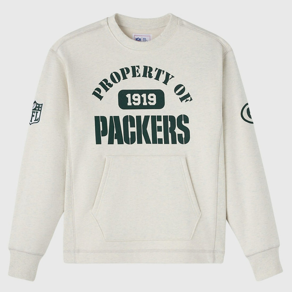 Green Bay Packers OVO x NFL Unisex Fleece Sweatshirt Heather Gray - NFL