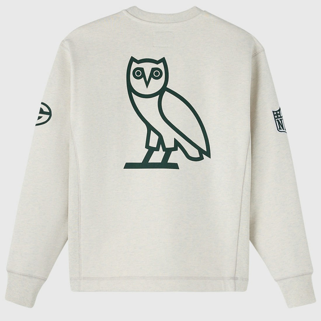 Green Bay Packers OVO x NFL Unisex Fleece Sweatshirt Heather Gray - NFL