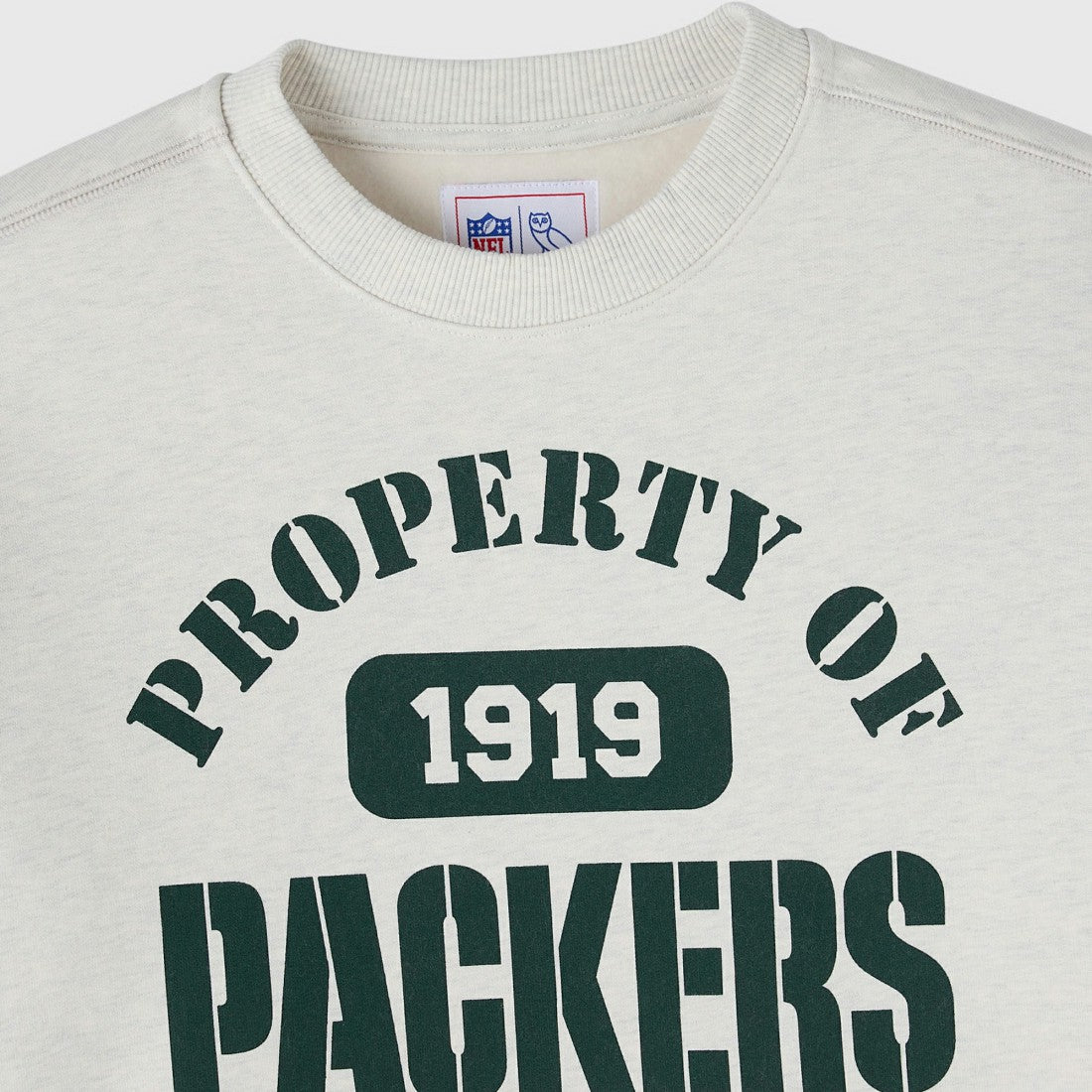 Green Bay Packers OVO x NFL Unisex Fleece Sweatshirt Heather Gray - NFL