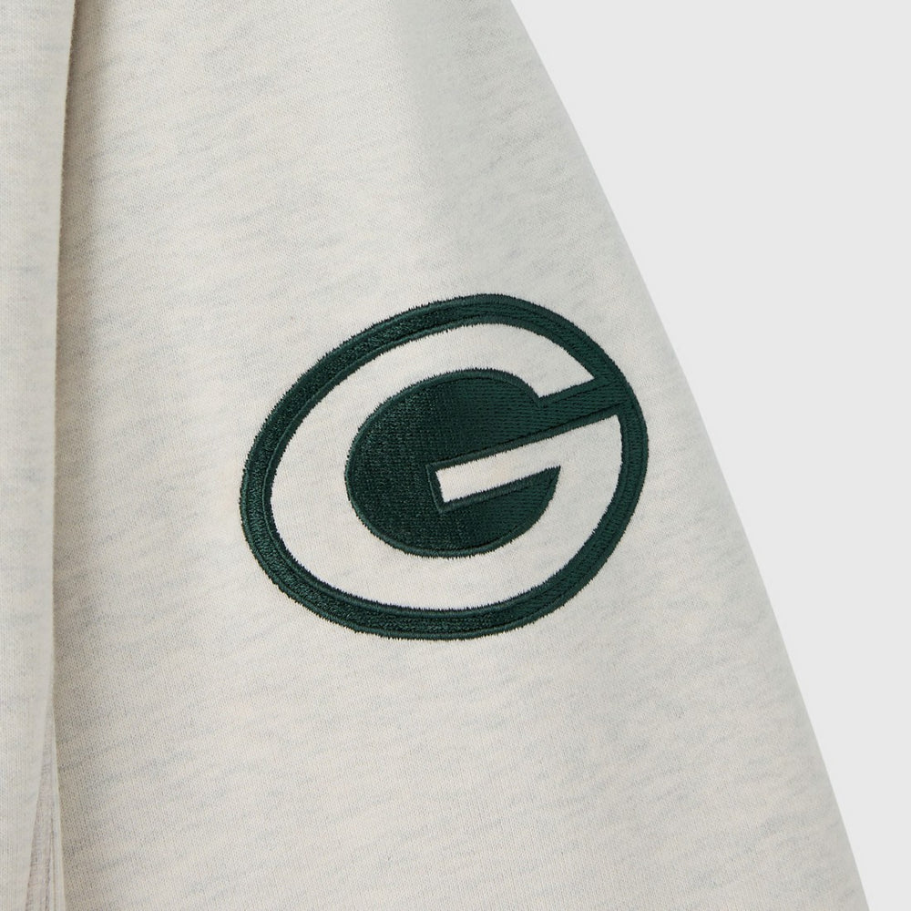 Green Bay Packers OVO x NFL Unisex Fleece Sweatshirt Heather Gray - NFL