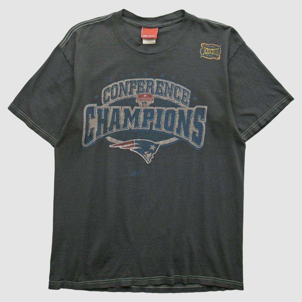 New England Patriots Reebok 2000s T-shirt Charcoal Vintage - Fanatics