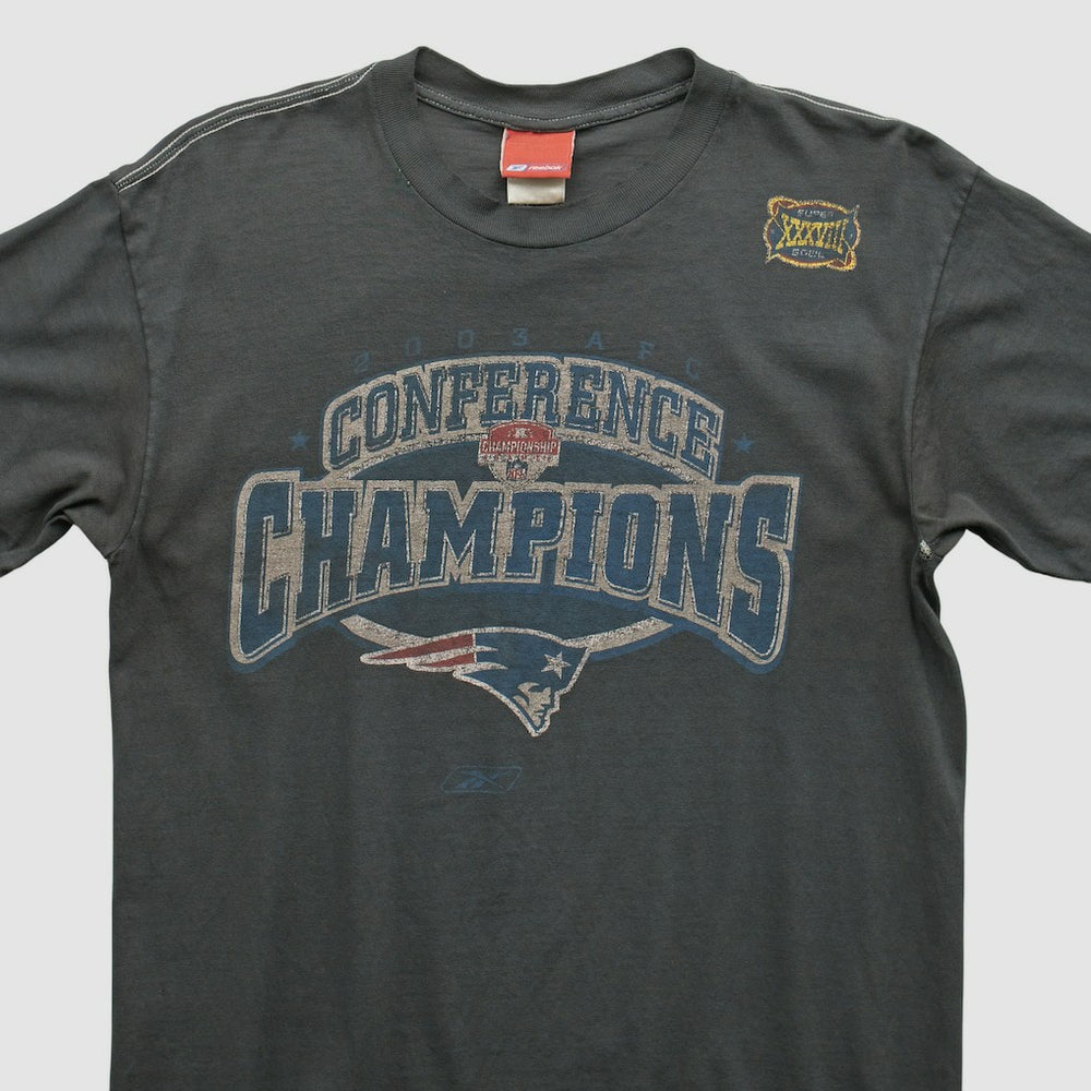 New England Patriots Reebok 2000s T-shirt Charcoal Vintage - Fanatics