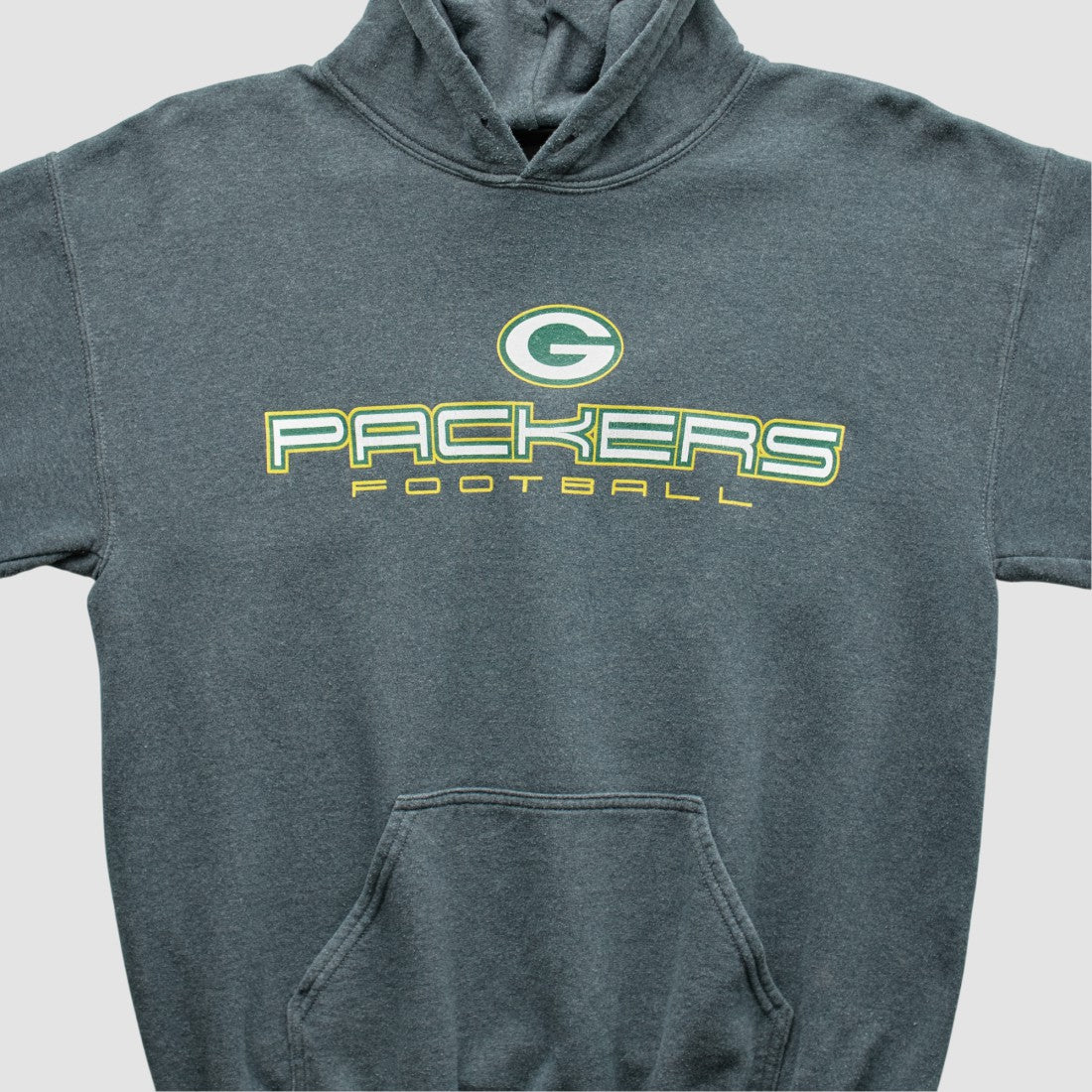 Green Bay Packers 2000s Hooded Pullover Sweatshirt Dark Heather Gray Vintage - Fanatics