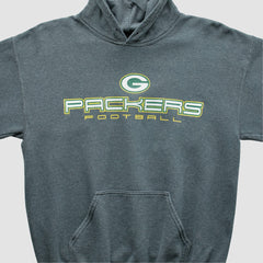 Green Bay Packers 2000s Hooded Pullover Sweatshirt Dark Heather Gray Vintage - Fanatics