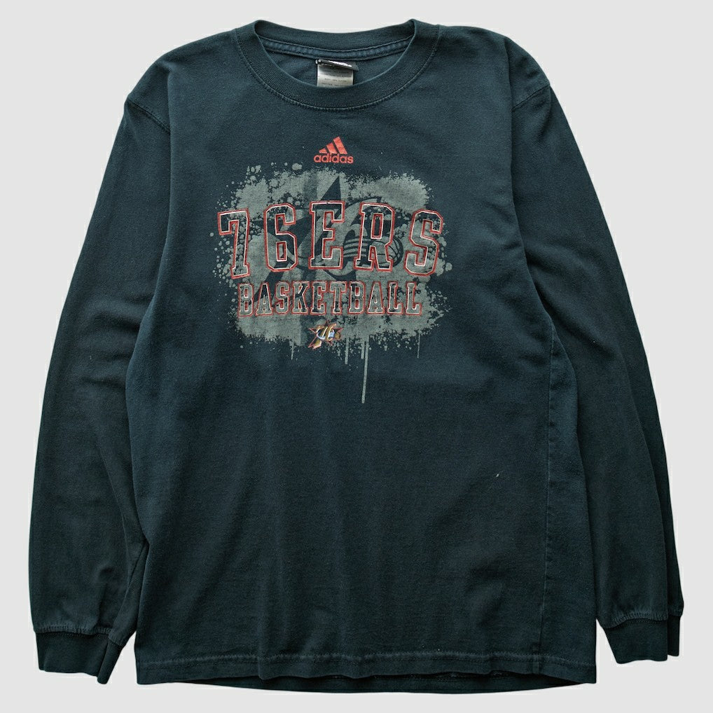 Adidas - Philadelphia 76ers 2000s Long Sleeve T-shirt - Black Vintage
