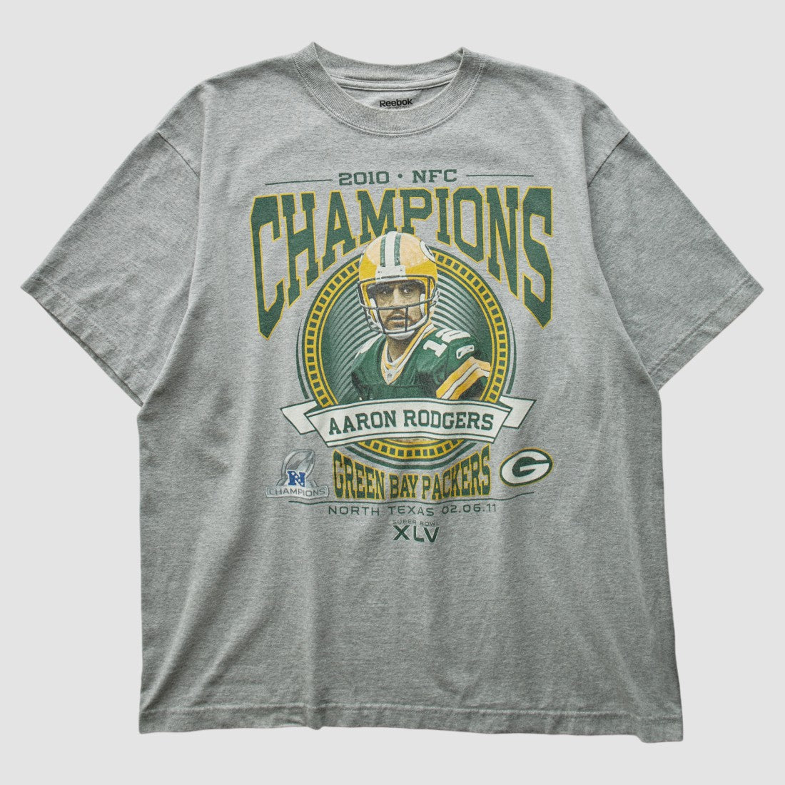 Green Bay Packers Reebok 2010 T-shirt Heather Gray Vintage - Fanatics