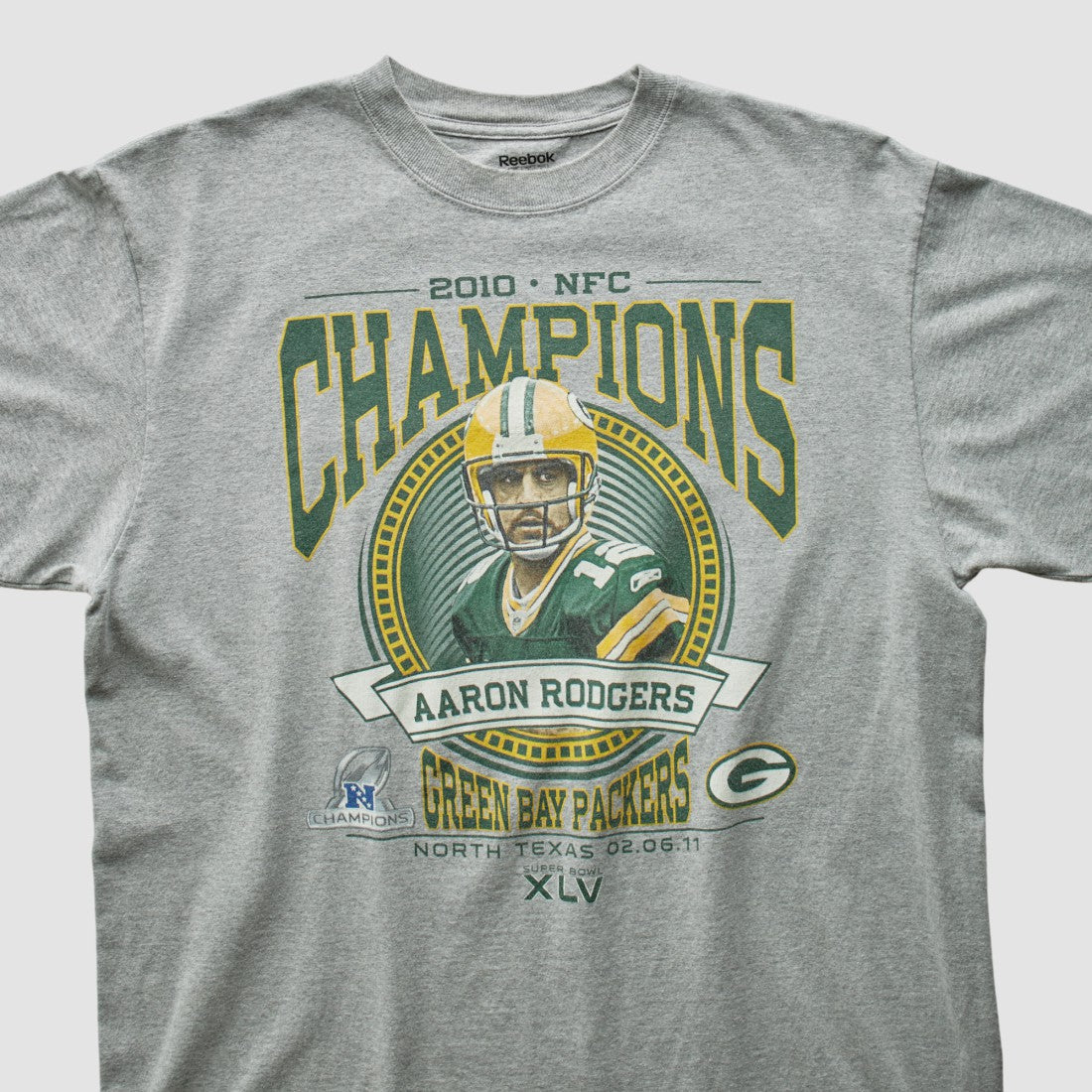 Green Bay Packers Reebok 2010 T-shirt Heather Gray Vintage - Fanatics