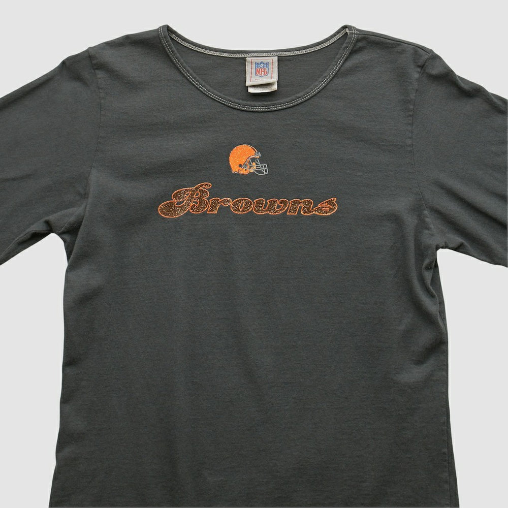 Cleveland Browns NFL 2000s Long Sleeve T-shirt Charcoal Vintage - Fanatics