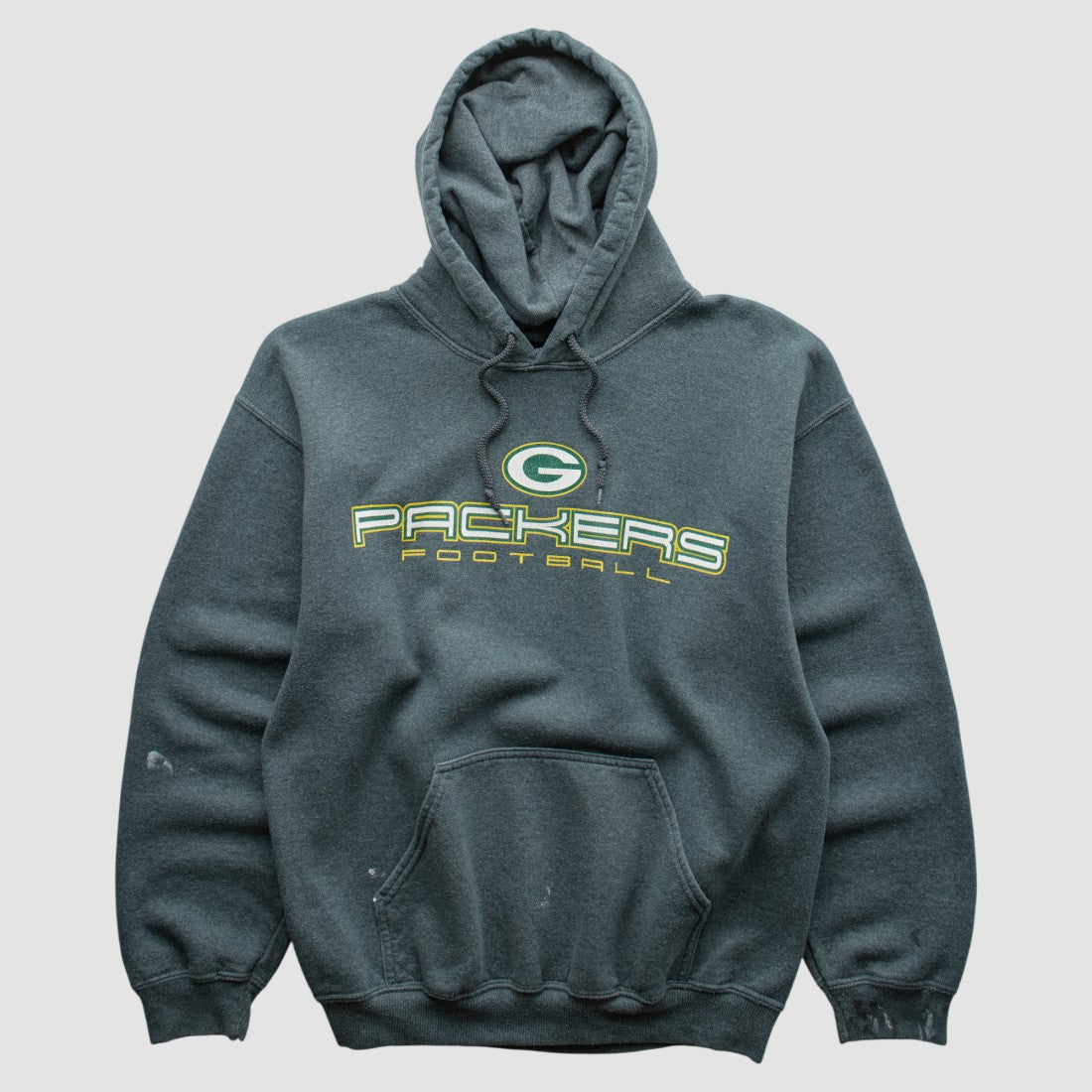Green Bay Packers 2000s Hooded Pullover Sweatshirt Dark Heather Gray Vintage - Fanatics