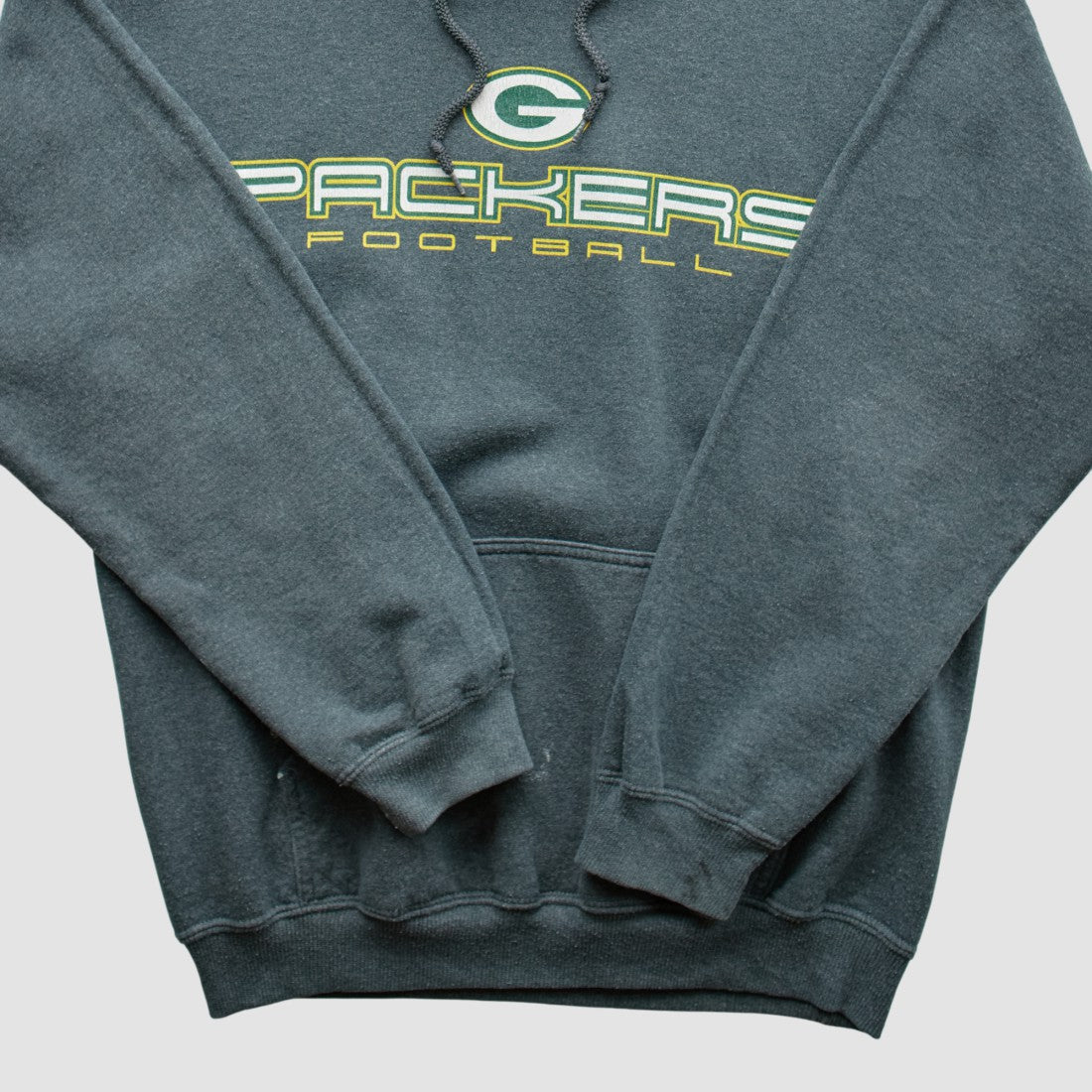 Green Bay Packers 2000s Hooded Pullover Sweatshirt Dark Heather Gray Vintage - Fanatics