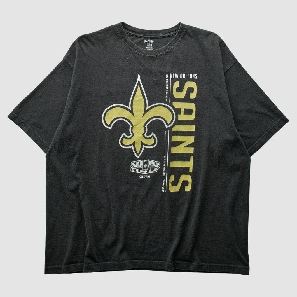 New Orleans Saints Reebok 2010 T-shirt Black Vintage - Fanatics