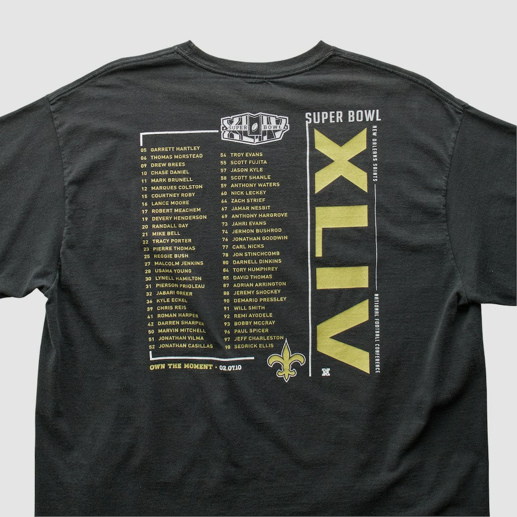 New Orleans Saints Reebok 2010 T-shirt Black Vintage - Fanatics