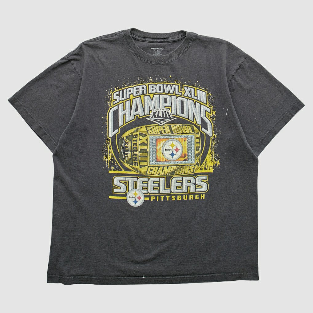 Pittsburgh Steelers Reebok 2009 T-shirt Black Vintage - Fanatics