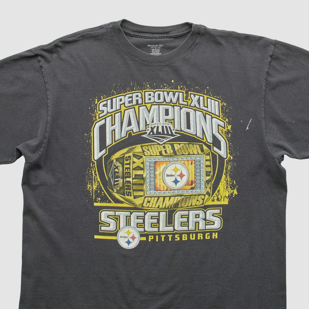 Pittsburgh Steelers Reebok 2009 T-shirt Black Vintage - Fanatics