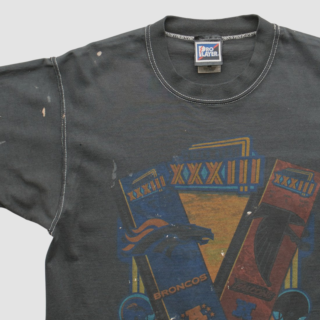 Superbowl XXXIII Pro Player 1999 T-shirt Black Vintage - Fanatics