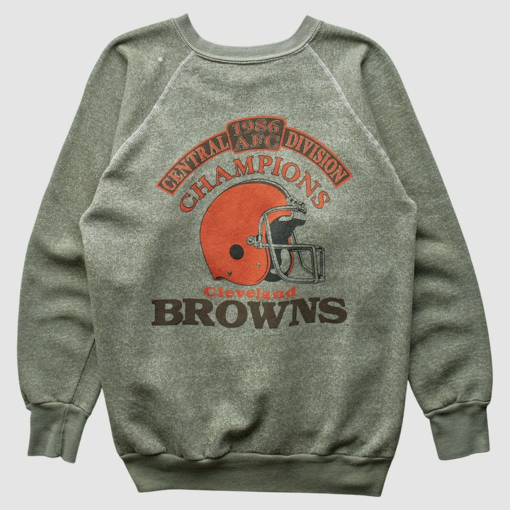 Cleveland Browns 1986 Pullover Sweatshirt Olive Vintage - Fanatics