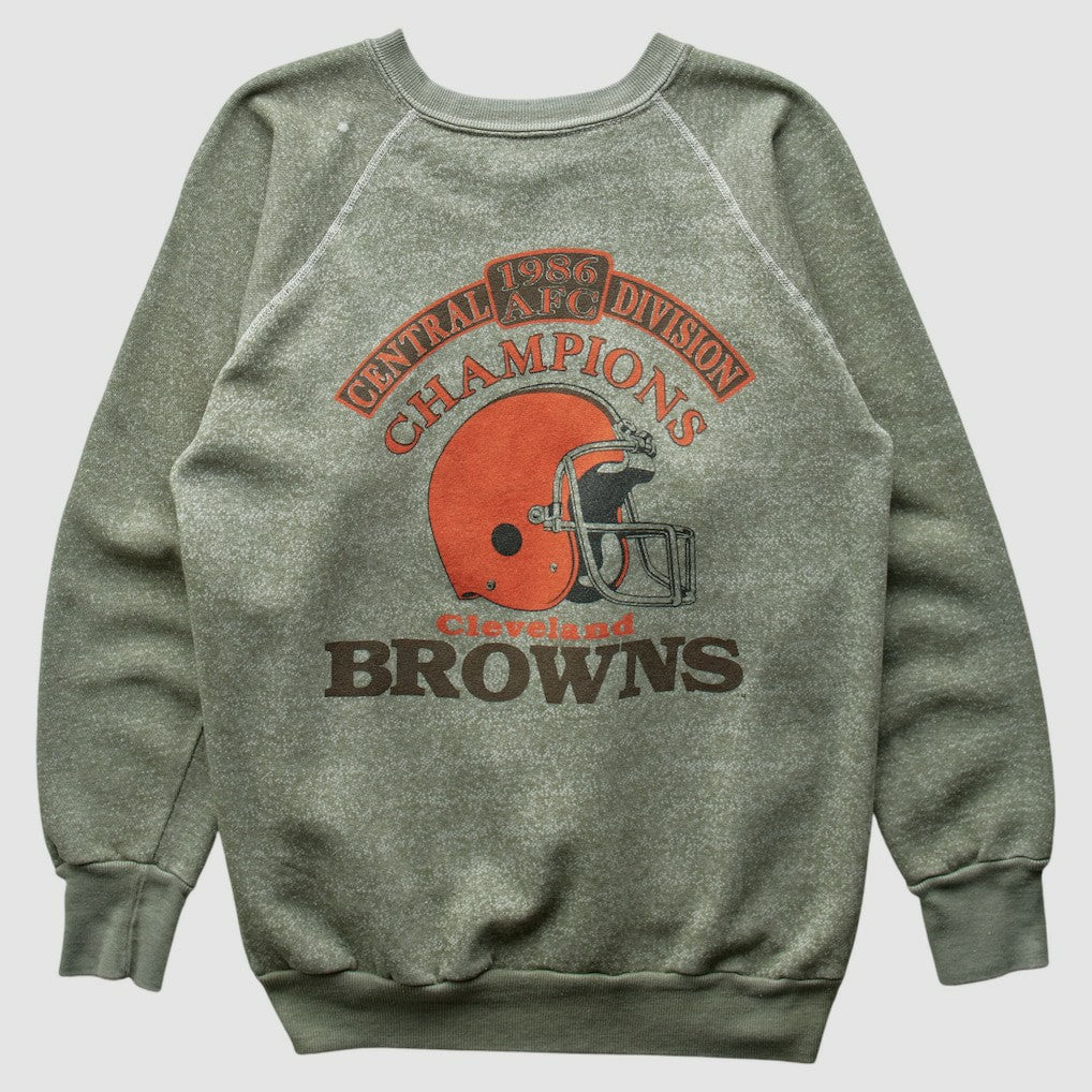 Cleveland Browns 1986 Pullover Sweatshirt Olive Vintage - Fanatics