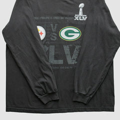 Superbowl XLV Reebok 2011 Long Sleeve T-shirt Black Vintage - Fanatics