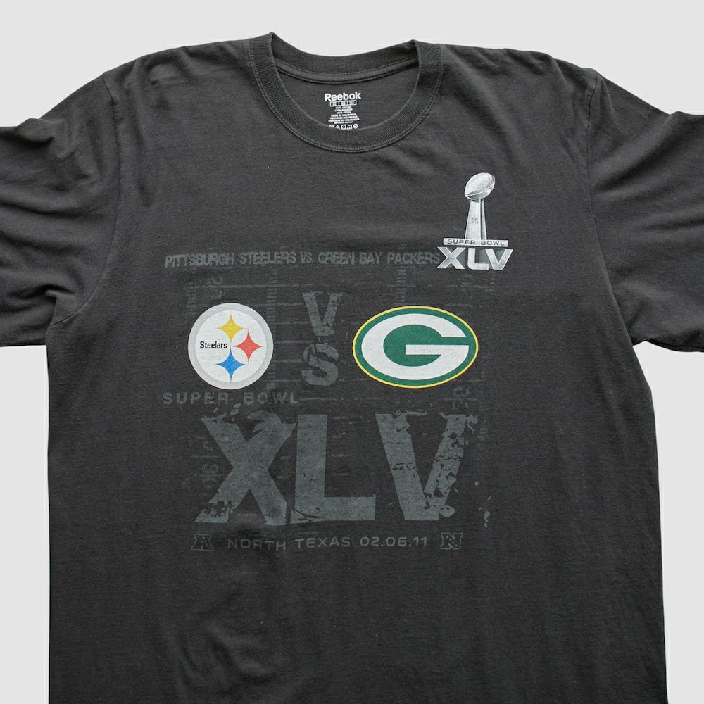 Superbowl XLV Reebok 2011 Long Sleeve T-shirt Black Vintage - Fanatics