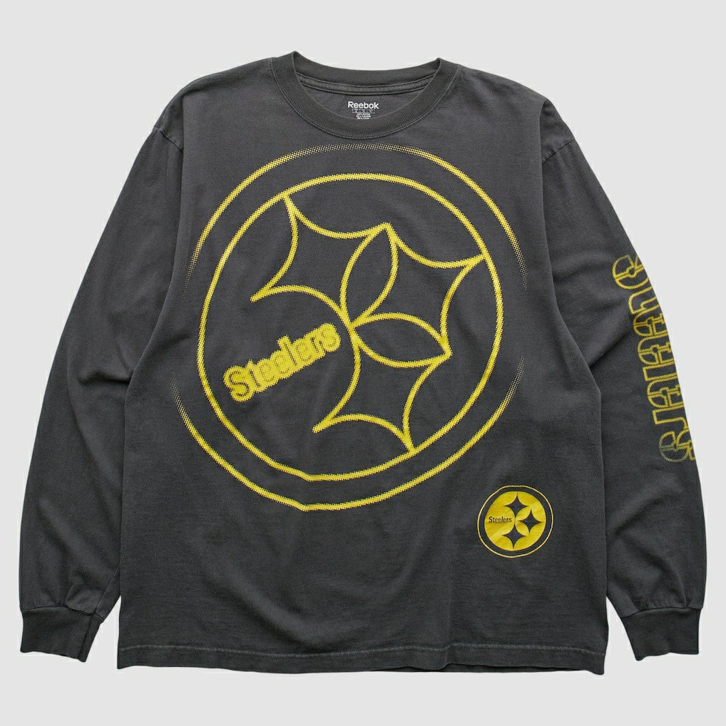 Pittsburgh Steelers Reebok 2000s Long Sleeve T-shirt Charcoal Vintage - Fanatics