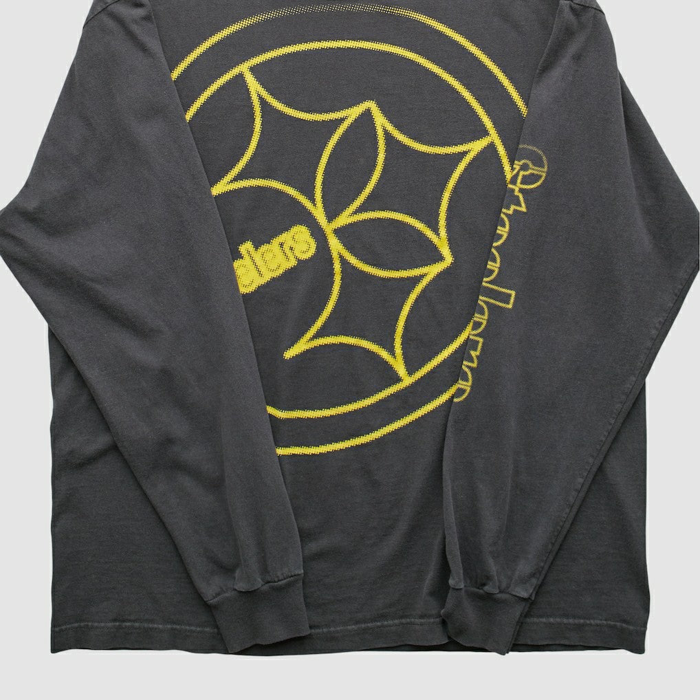 Pittsburgh Steelers Reebok 2000s Long Sleeve T-shirt Charcoal Vintage - Fanatics