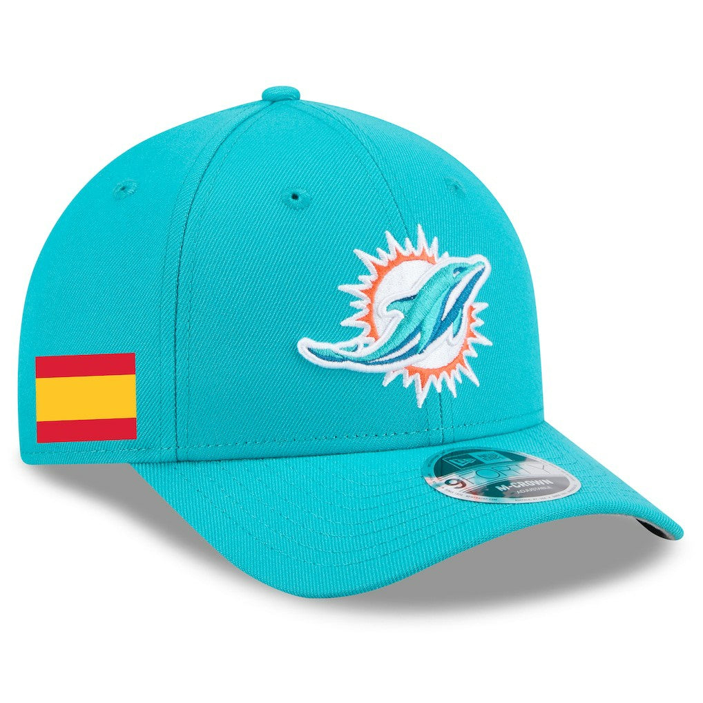 Miami Dolphins New Era Spain Side Patch 9FORTY M-Crown Adjustable Hat Aqua - NFL