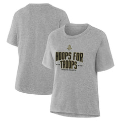 NBA - Houston Rockets Women's Hoops For Troops T-Shirt - Gray
