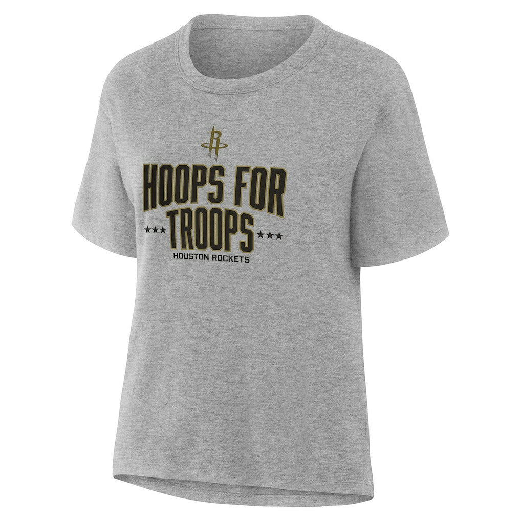 NBA - Houston Rockets Women's Hoops For Troops T-Shirt - Gray