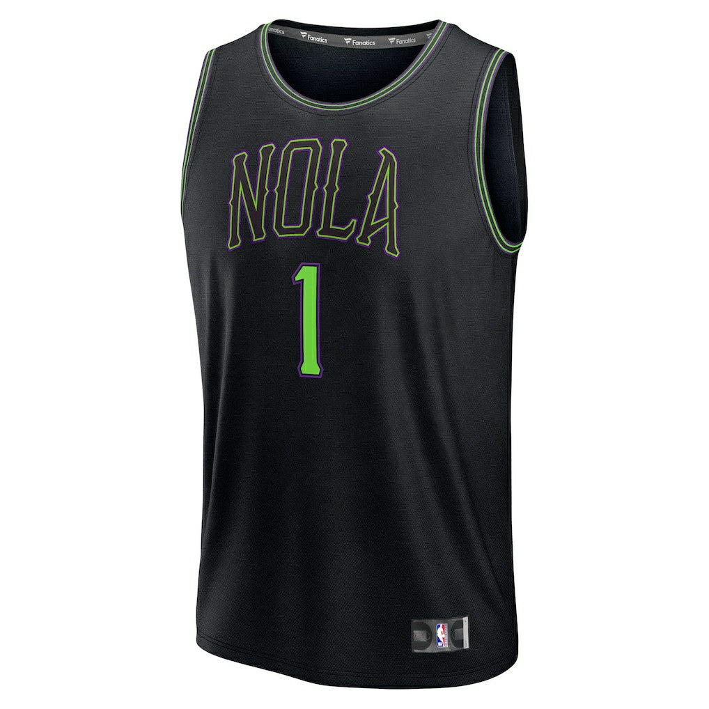 Fanatics - Zion Williamson New Orleans Pelicans 2025/26 City Edition Fast Break Jersey - Black