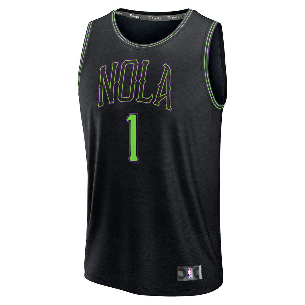 Fanatics - Zion Williamson New Orleans Pelicans 2025/26 City Edition Fast Break Jersey - Black