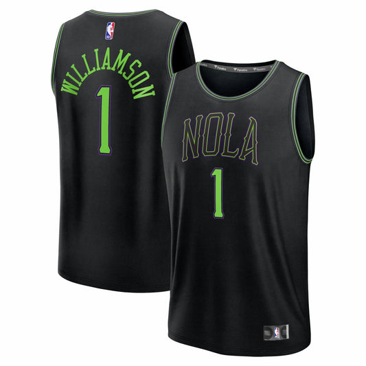 Zion Williamson New Orleans Pelicans Youth 2025/26 City Edition Fastbreak Jersey - Black | NBA Jerseys