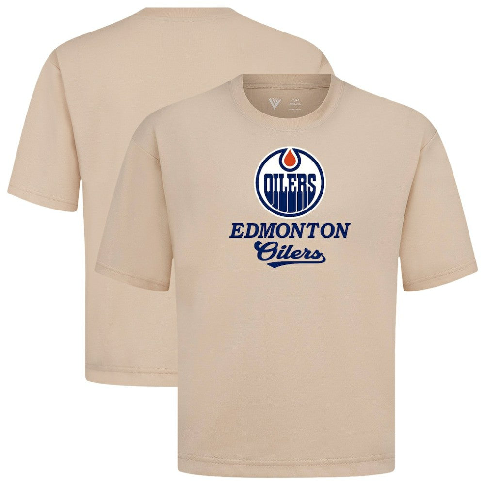 Edmonton Oilers - Levelwear Team Surge Luxe Signature Knit T-Shirt Khaki