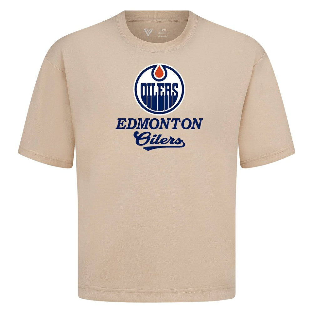 Edmonton Oilers - Levelwear Team Surge Luxe Signature Knit T-Shirt Khaki