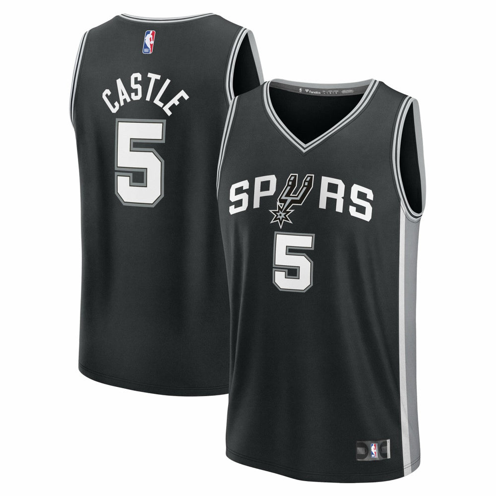 Fanatics - Stephon Castle San Antonio Spurs Fast Break Replica Jersey - Black - Icon Edition