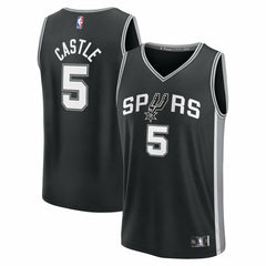 Fanatics - Stephon Castle San Antonio Spurs Fast Break Replica Jersey - Black - Icon Edition