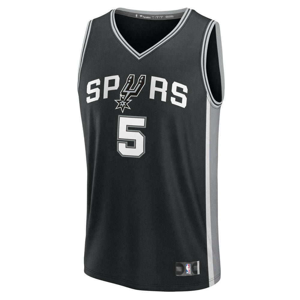 Fanatics - Stephon Castle San Antonio Spurs Fast Break Replica Jersey - Black - Icon Edition