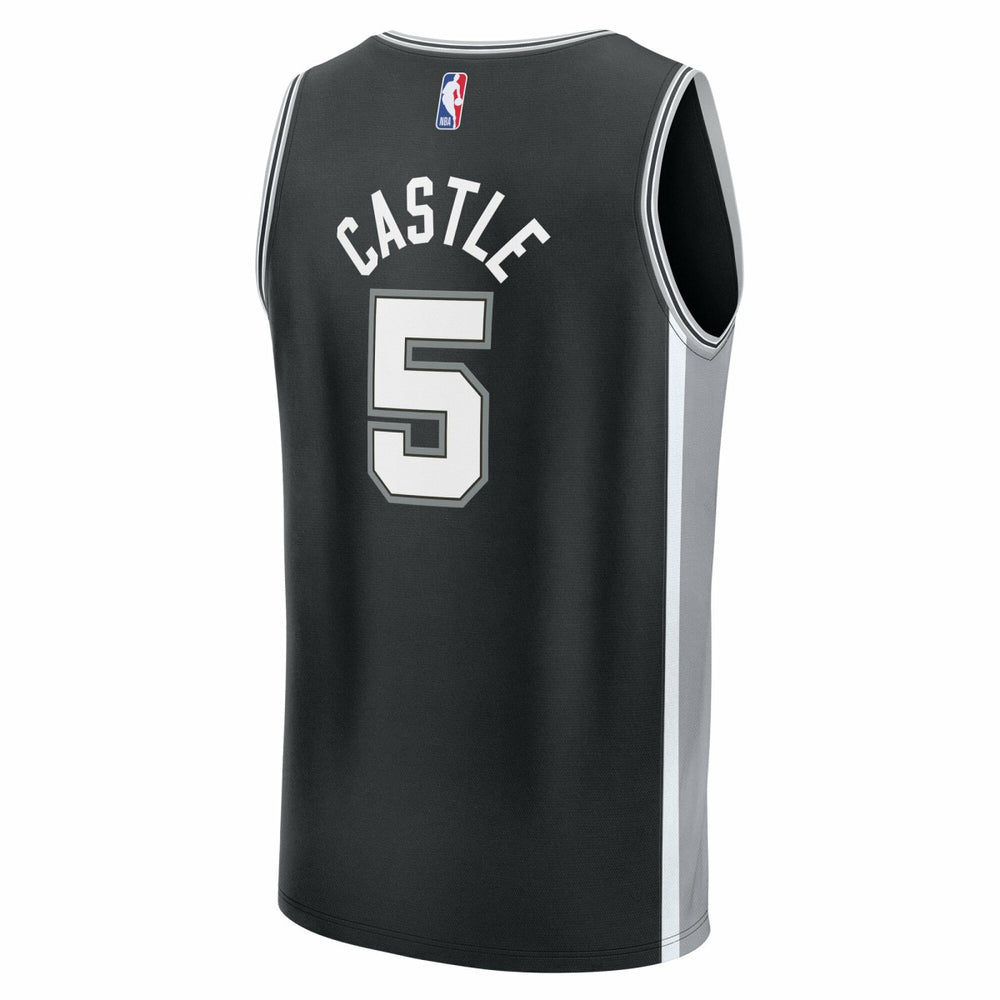 Fanatics - Stephon Castle San Antonio Spurs Fast Break Replica Jersey - Black - Icon Edition