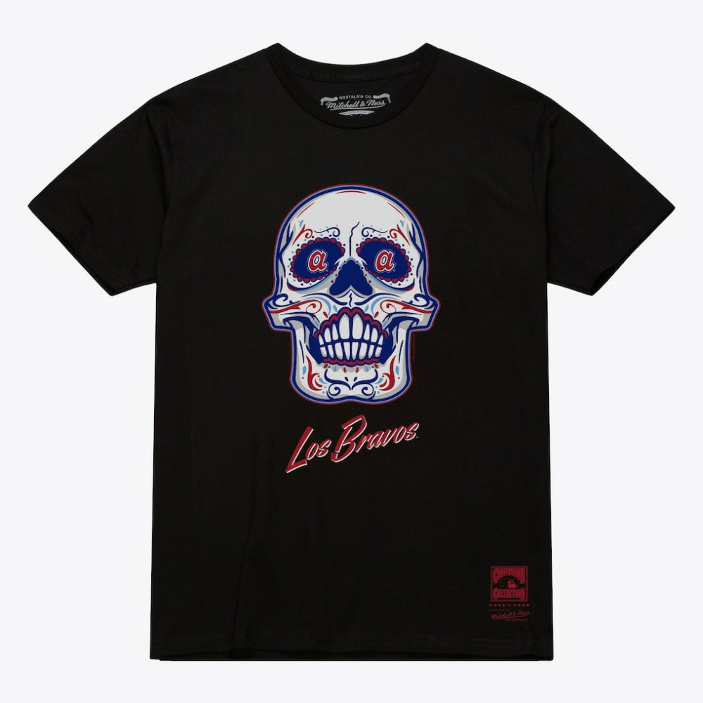 Atlanta Braves Mitchell & Ness Women's Sugar Skull Boxy T-Shirt On Sale