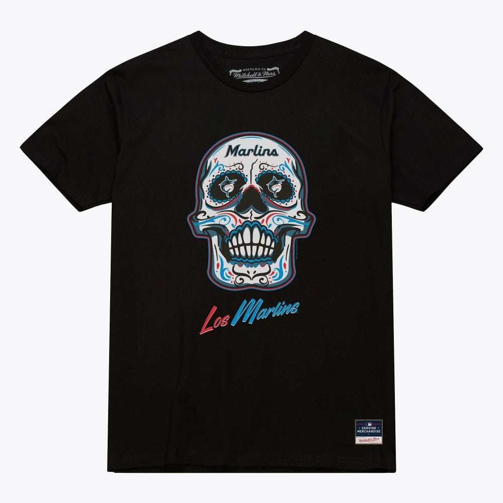 Miami Marlins Mitchell & Ness Women's Sugar Skull Boxy T-Shirt discount