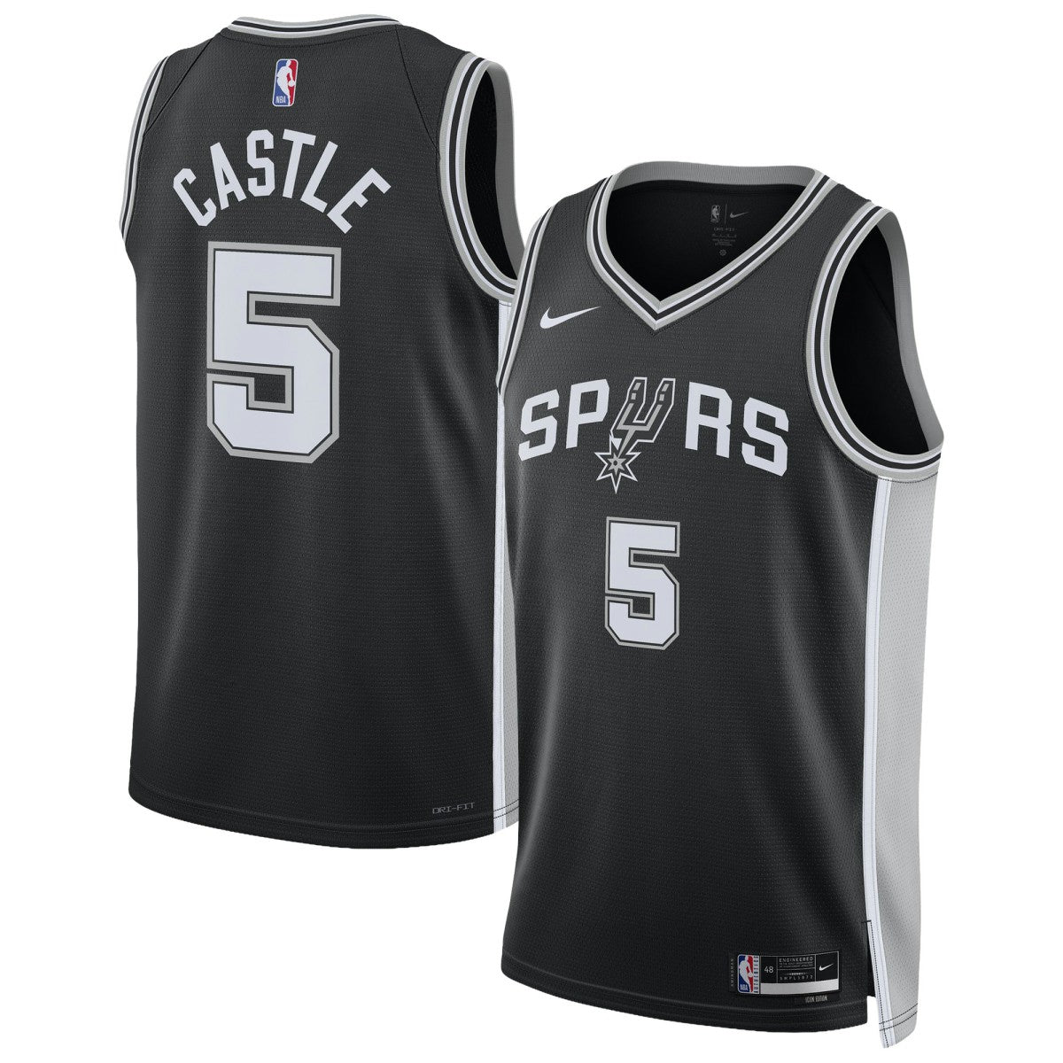 Nike - Stephon Castle San Antonio Spurs Unisex Swingman Jersey - Icon Edition - Black