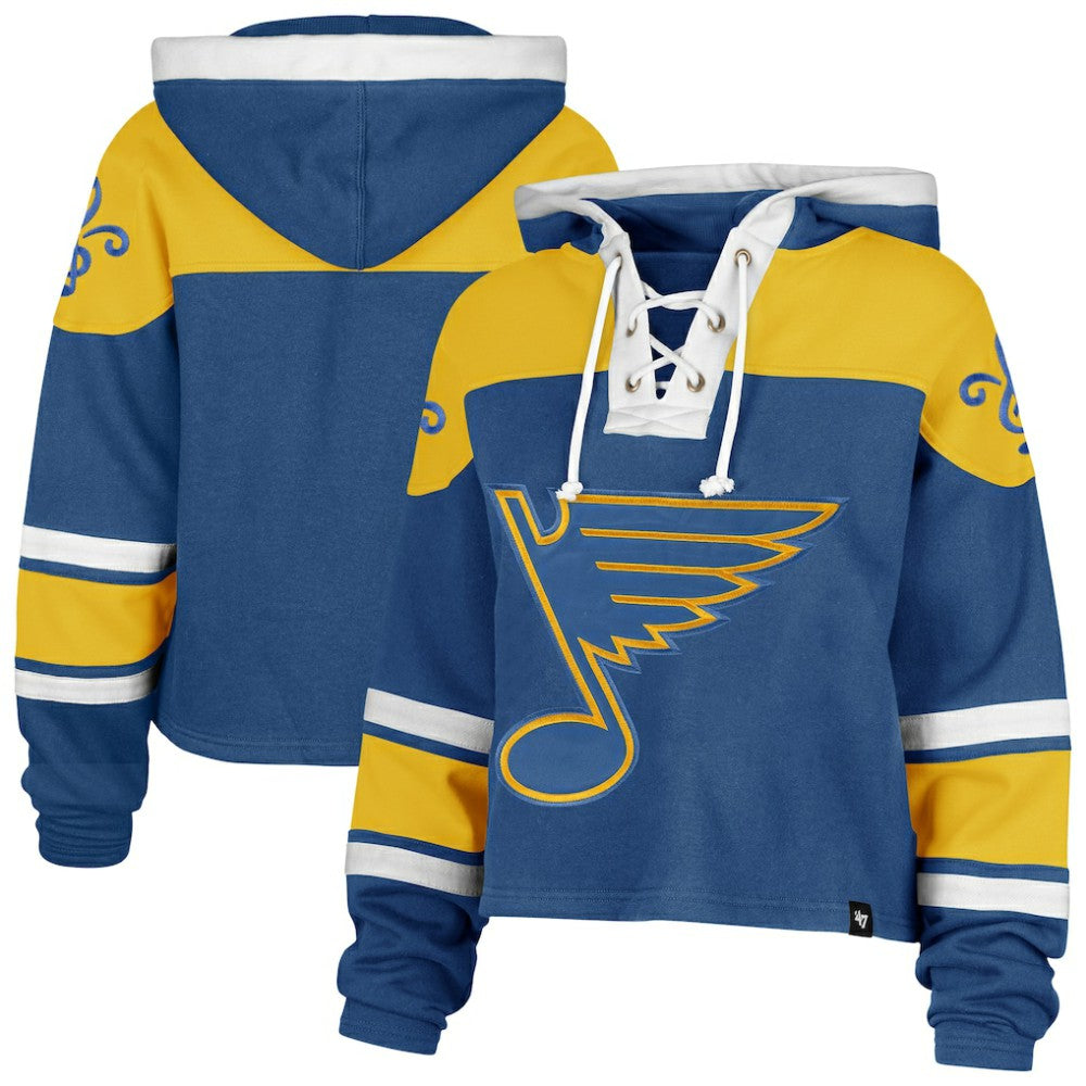 St. Louis Blues - '47 Women's Cropped Lacer Hoodie Blue