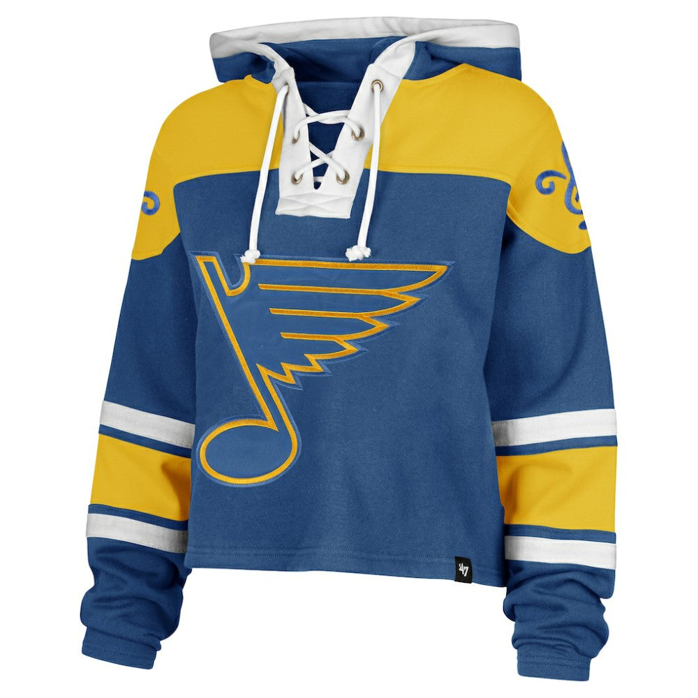 St. Louis Blues - '47 Women's Cropped Lacer Hoodie Blue