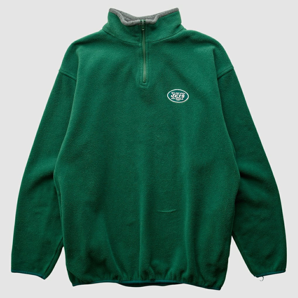 New York Jets Majestic 2000s 1/4 Zip Sweatshirt Green Vintage - Fanatics