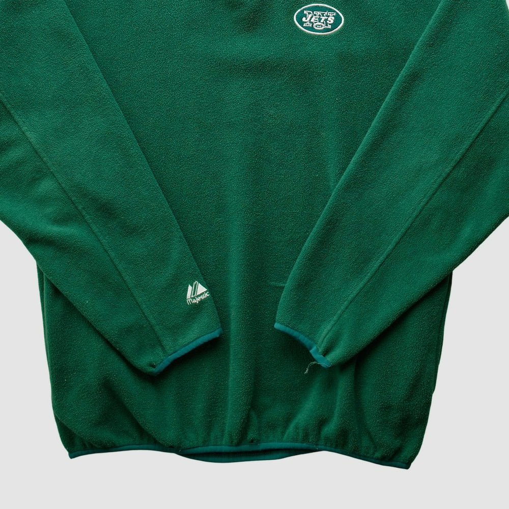 New York Jets Majestic 2000s 1/4 Zip Sweatshirt Green Vintage - Fanatics