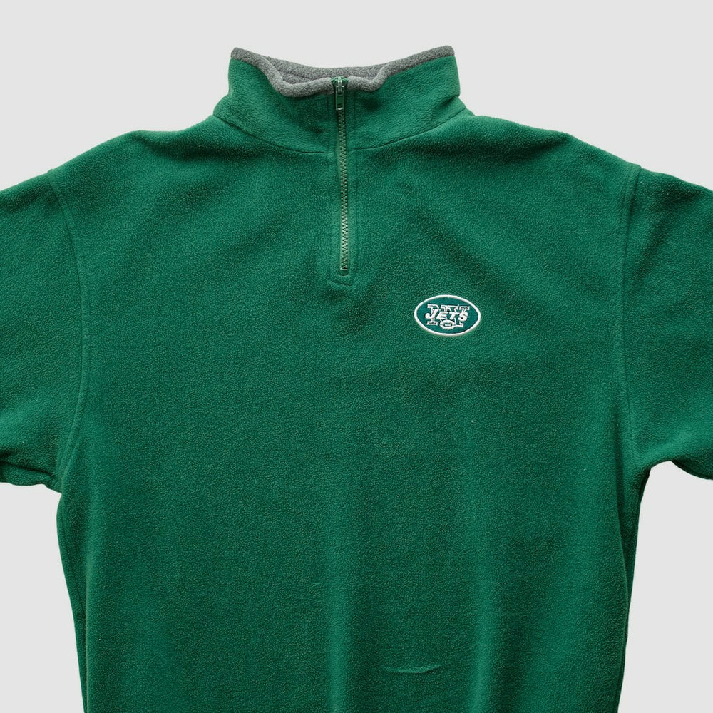 New York Jets Majestic 2000s 1/4 Zip Sweatshirt Green Vintage - Fanatics