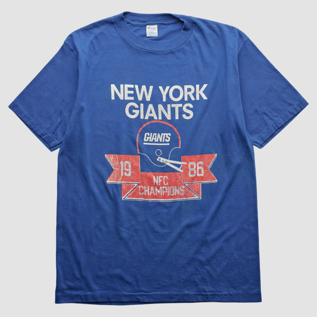 New York Giants Champion 1986 T-shirt Blue Vintage - Fanatics