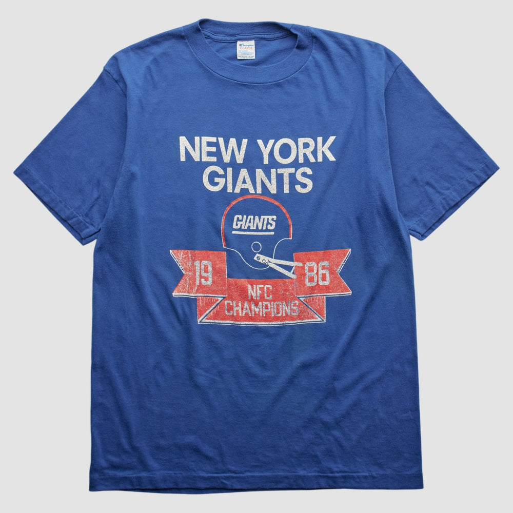 New York Giants Champion 1986 T-shirt Blue Vintage - Fanatics