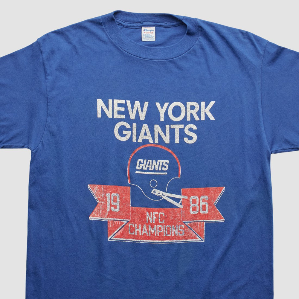 New York Giants Champion 1986 T-shirt Blue Vintage - Fanatics