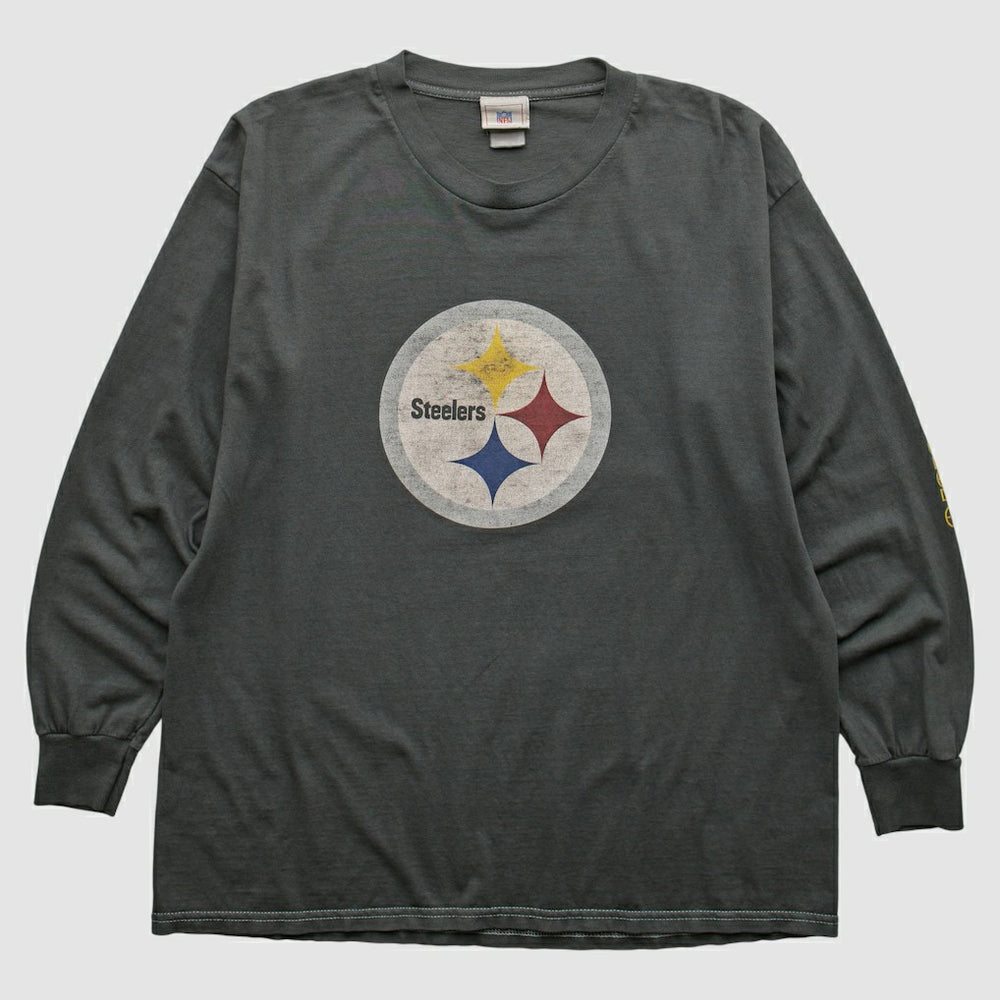 Pittsburgh Steelers NFL 2000s Long Sleeve T-shirt Charcoal Vintage - Fanatics