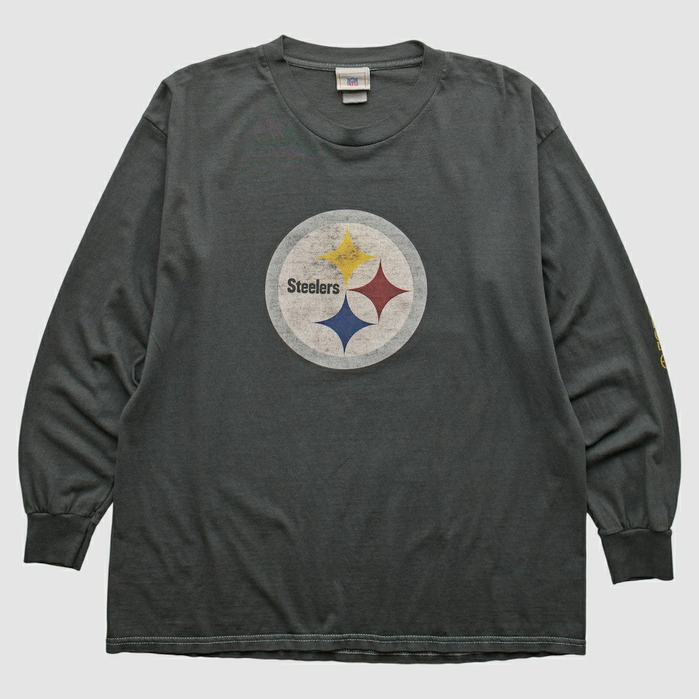Pittsburgh Steelers NFL 2000s Long Sleeve T-shirt Charcoal Vintage - Fanatics